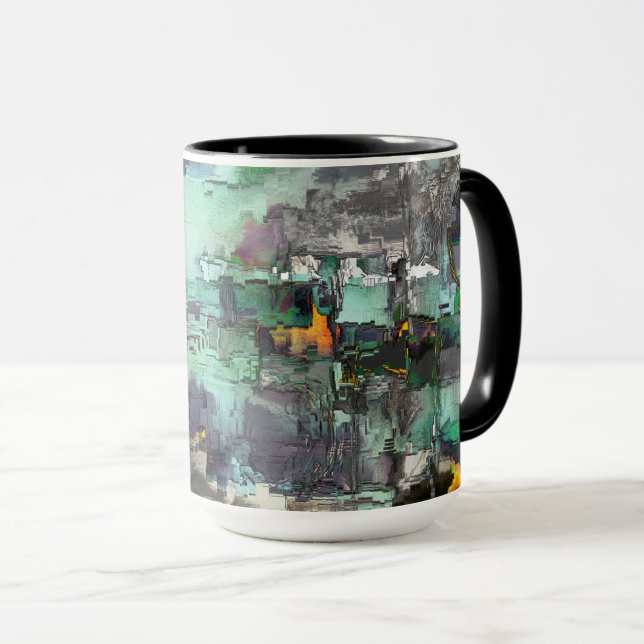 Taza Roca virtual de color predominante gris a verde (Anverso derecho)