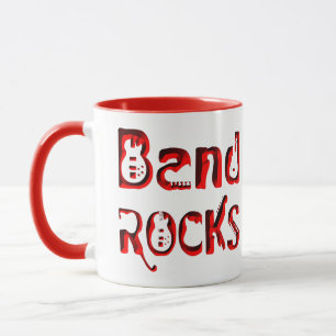 Taza Rocas de banda roja en rojo