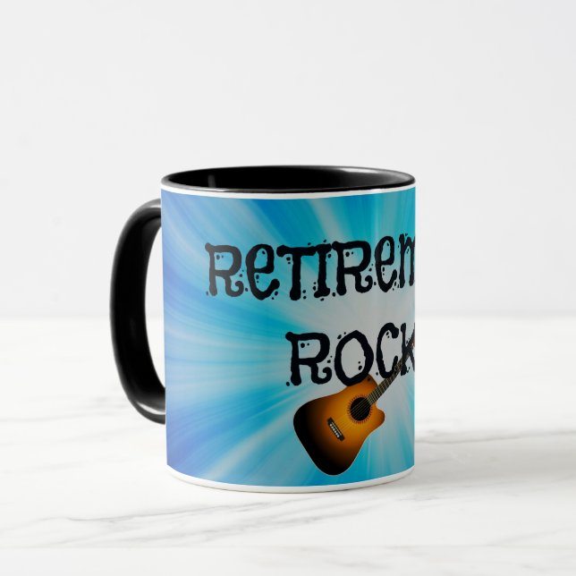 Taza Rocas de Jubilación—Diseño de guitarra personaliza (Anverso izquierdo)