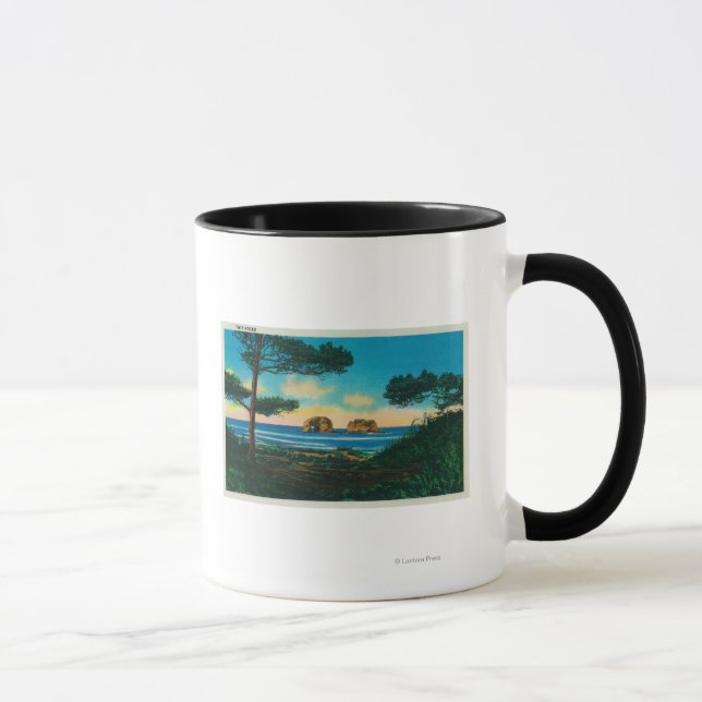 Taza Rocas gemelas en la costa de Oregón (Derecha)