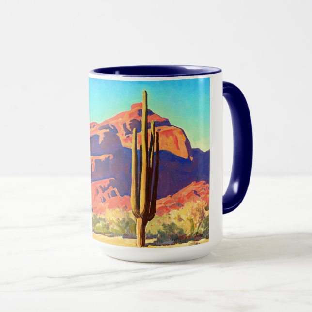 Taza Rocas rojas y cactus por Maynard Dixon (Anverso derecho)