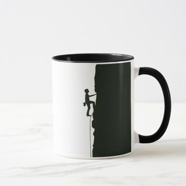 Taza Rock Climbing Mountain Climber Silhouette (Derecha)