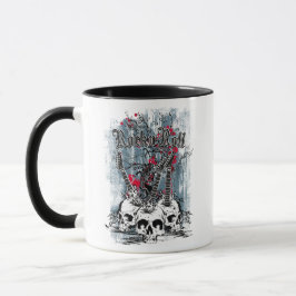Taza Rock n Roll Guitar Skulls