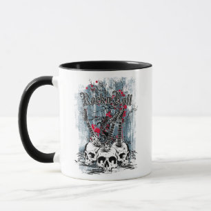 Taza Rock n Roll Guitar Skulls
