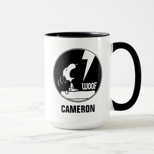 Taza Rock Tees | Snoopy Howling | Añadir su nombre (Derecha)