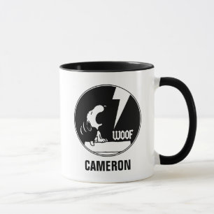 Taza Rock Tees   Snoopy Howling   Añadir su nombre