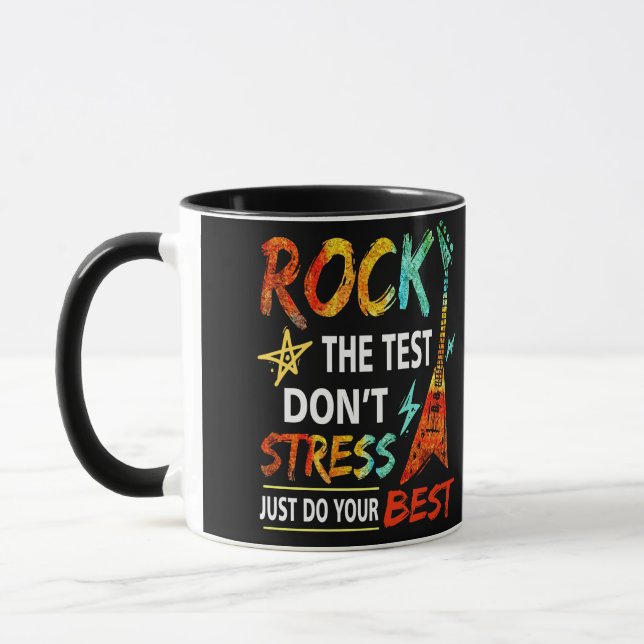 Taza Rock The Test No Stress Test Day Testing (Izquierda)