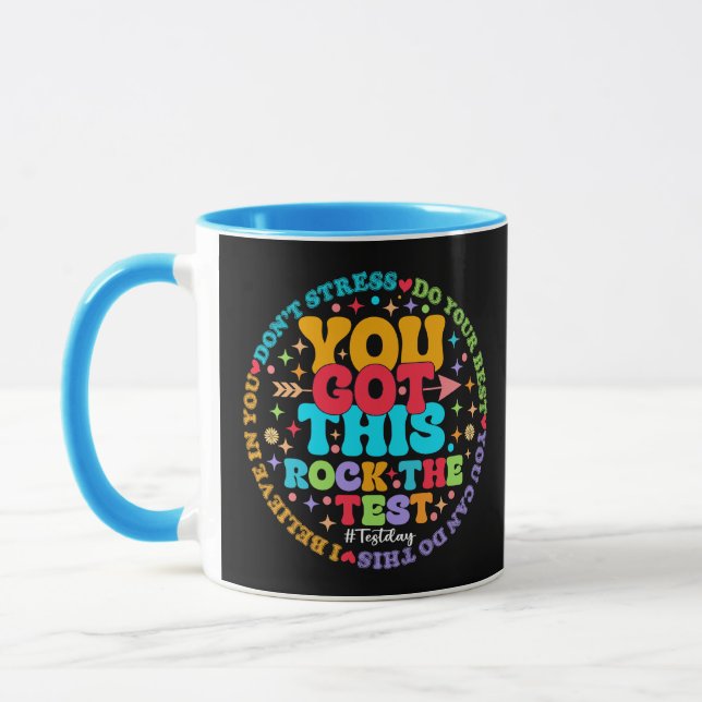 Taza Rock The Test Teacher Testing Day You Got This (Izquierda)