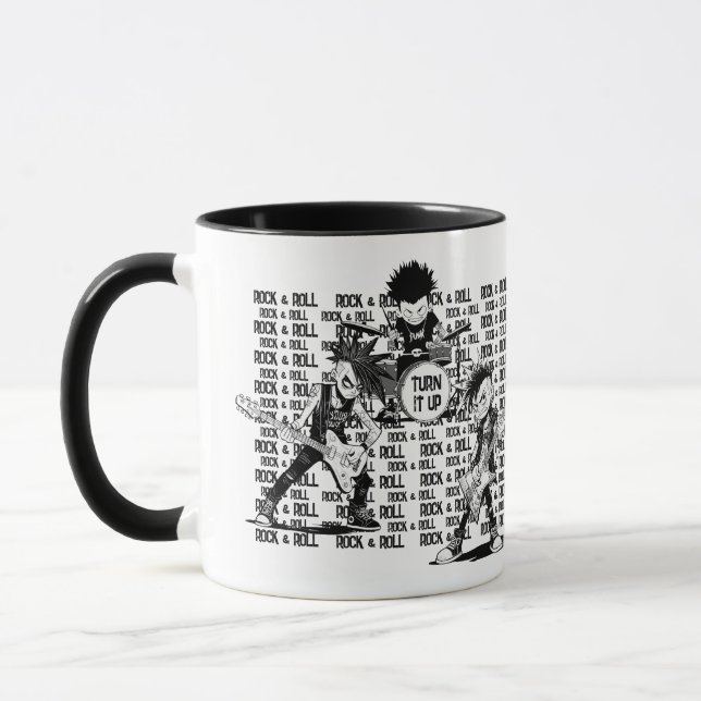 Taza Rockeros esquematizados de banda rodante y rock Pe (Izquierda)