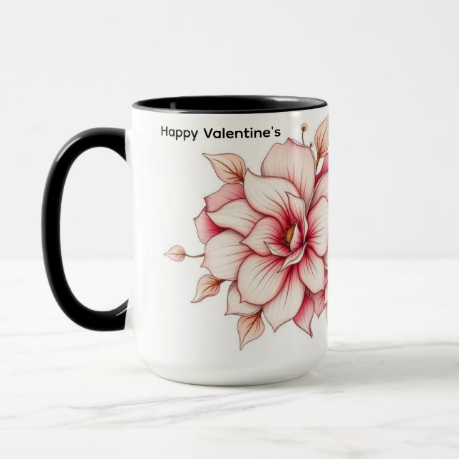 Taza Rococo Floral Heart Personalized Vintage Coffee (Izquierda)