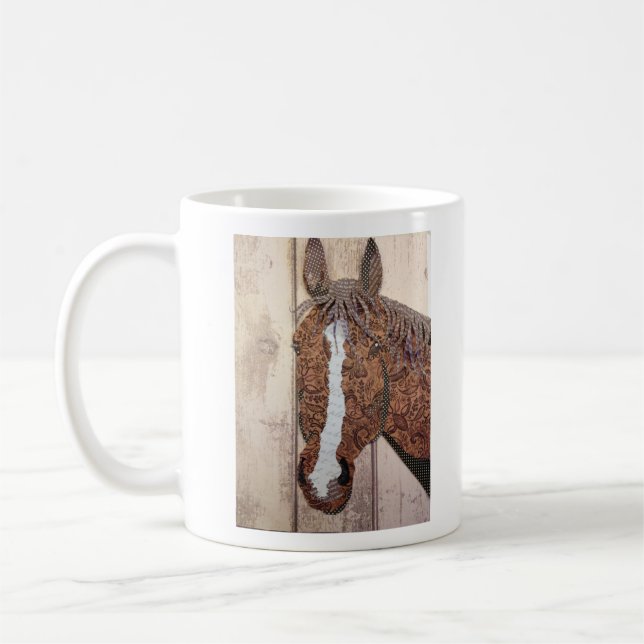 Taza rocosa del collage del caballo (Izquierda)