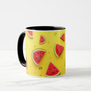Taza Rodaja de Sandía Linda Frutas de Dibujos Anim