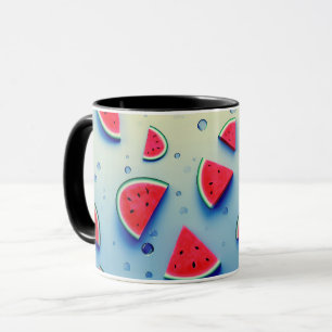 Taza Rodaja de Sandía Linda Frutas de Dibujos Anim