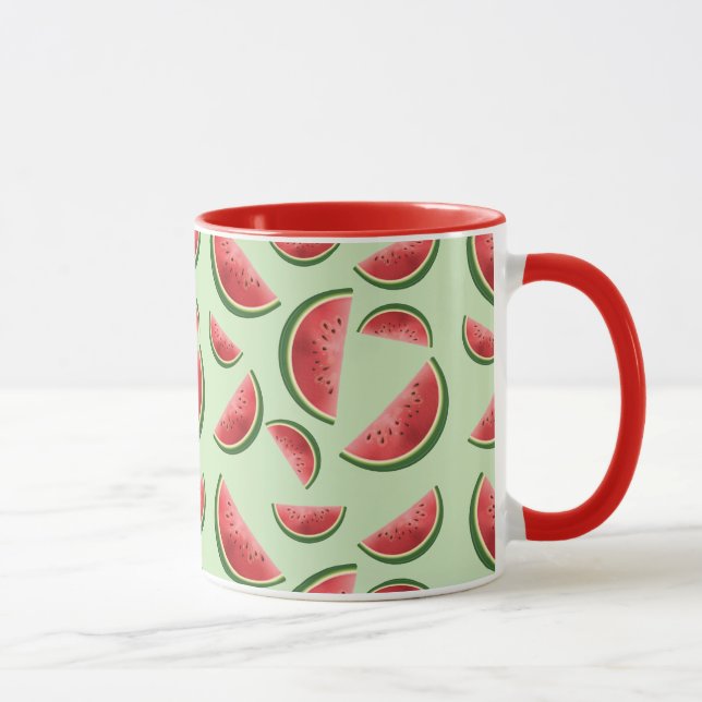 Taza Rodajas de Sandía sobre Verde (Derecha)