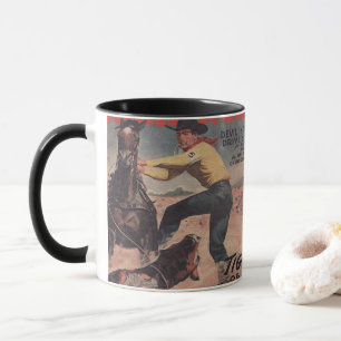 Taza Rodeo Occidental Cowboy Calf Roping Rodeo Romance