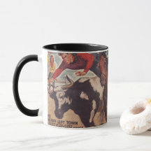 Rodeo occidental de vintage Steer Wrestried Rodeo