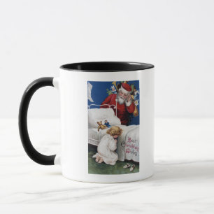 Taza Rogación de observación del chica de Santa
