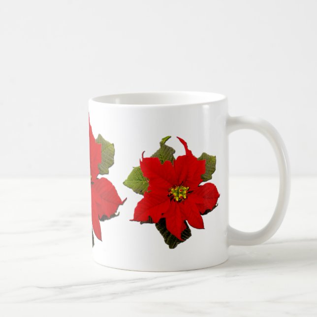taza roja 2 del día de fiesta del poinsettia (Derecha)