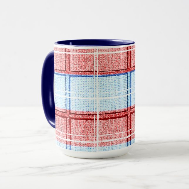 Taza roja, blanca y azul (Anverso izquierdo)