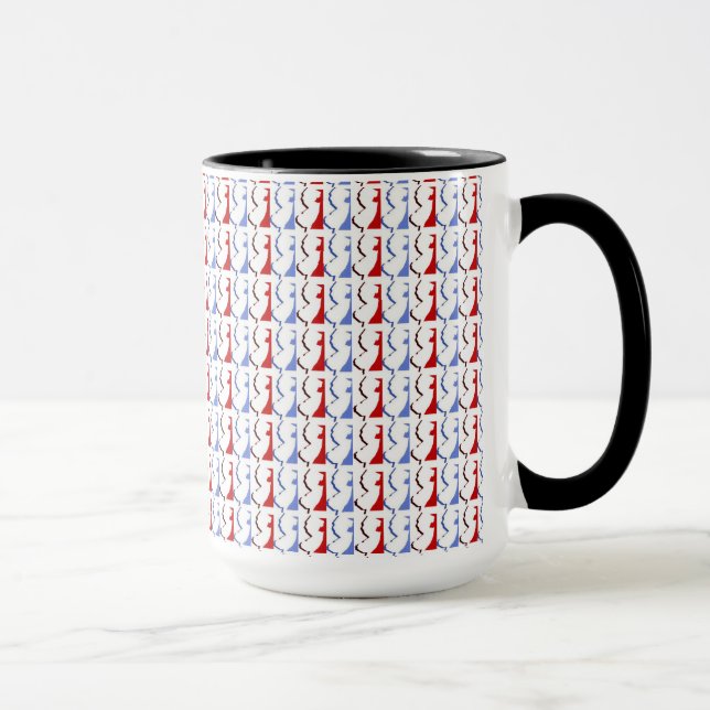 Taza roja, blanca y azul de New Jersey del (Derecha)