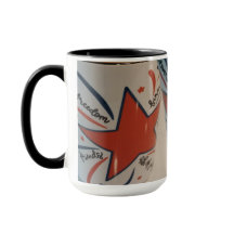 taza roja blanca y azul del 4 de julio