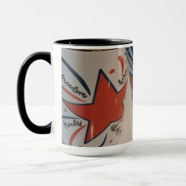 taza roja blanca y azul del 4 de julio