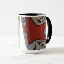 taza roja blanca y azul del 4 de julio