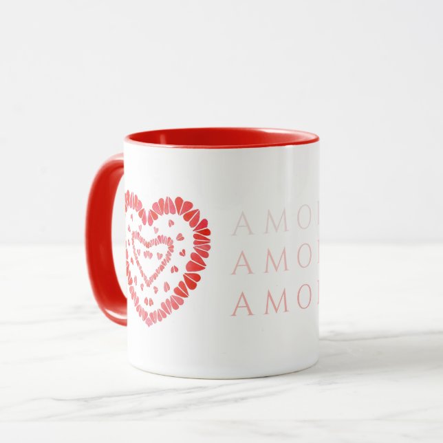 Taza Roja Combo AMOR-ESPAÑOL AMOR (Anverso izquierdo)