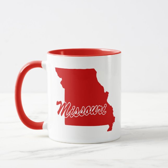 Taza Roja Con Forma Del Estado De Missouri (Izquierda)