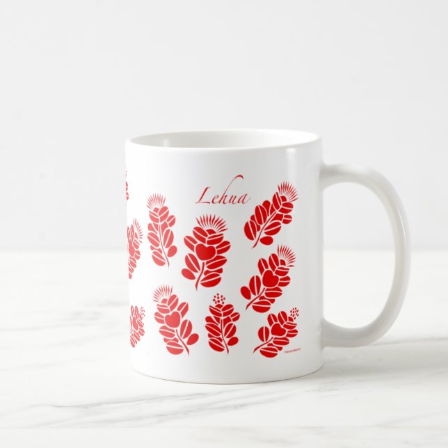 Taza roja de Hawaii Lehua - taza de café (Derecha)
