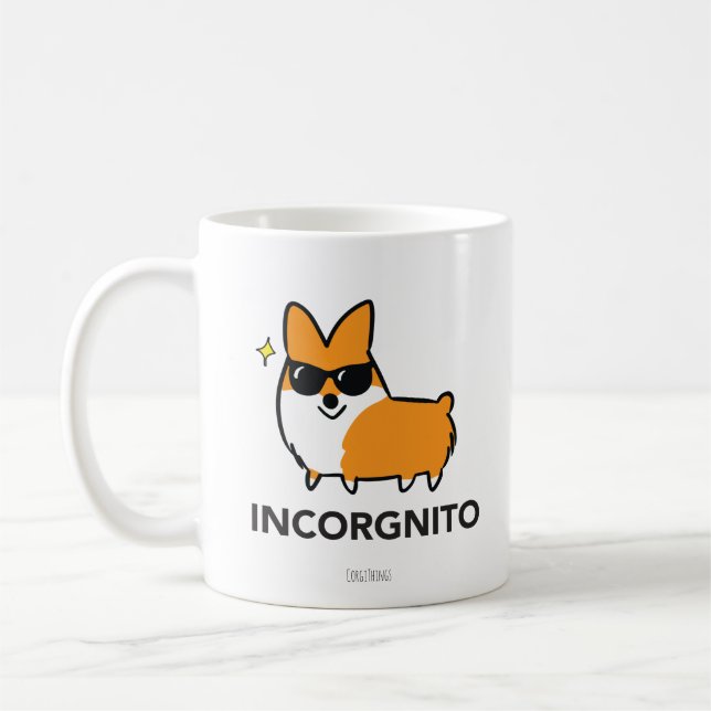Taza roja de Incorgnito del Corgi (Izquierda)