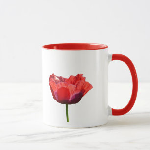 Taza roja de la amapola