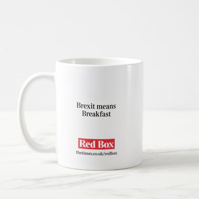 Taza roja de la caja - Brexit significa el (Izquierda)