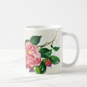 Taza roja de la camelia