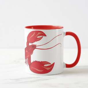 Taza roja de la langosta