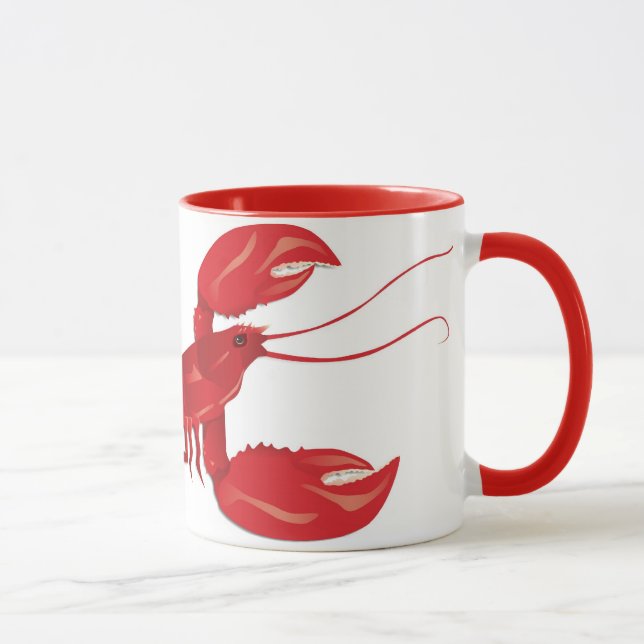 Taza roja de la langosta (Derecha)