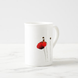 taza roja del café express de la porcelana de