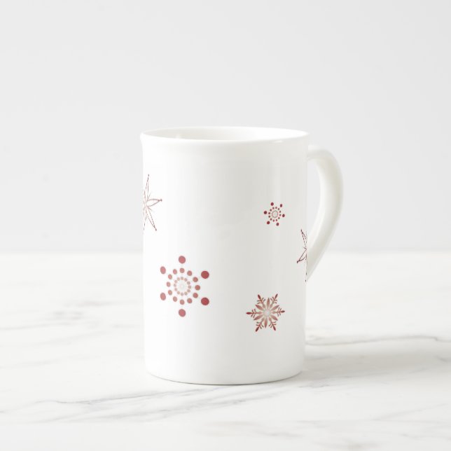 Taza roja del café express de los copos de nieve (Derecha)