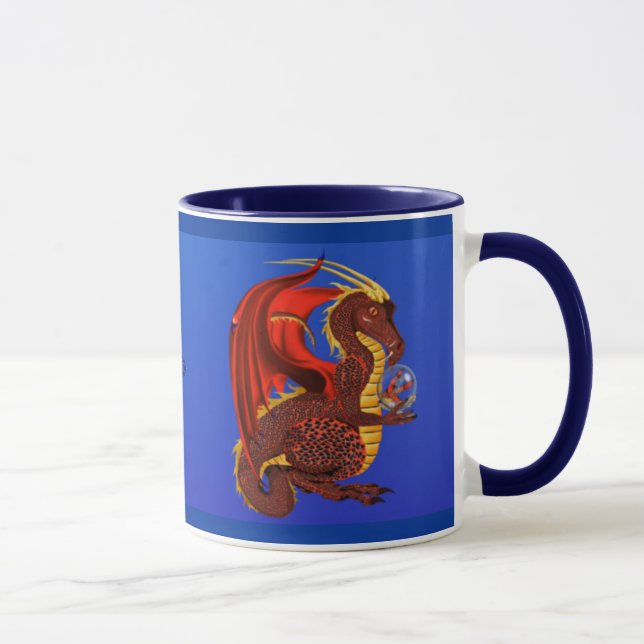Taza roja del dragón de la fortuna (Derecha)