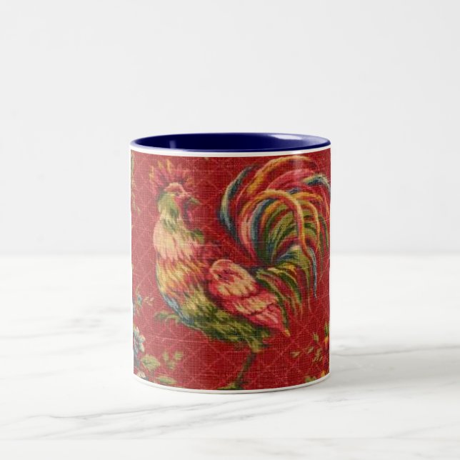 Taza roja del tono del gallo 2 del país francés (Centro)