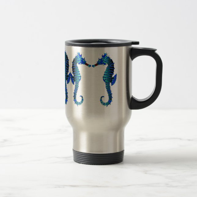 Taza roja del viajero de los Seahorses del hocico (Derecha)