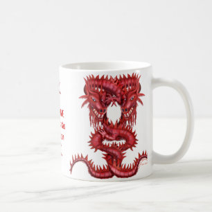 Taza roja doble del dragón