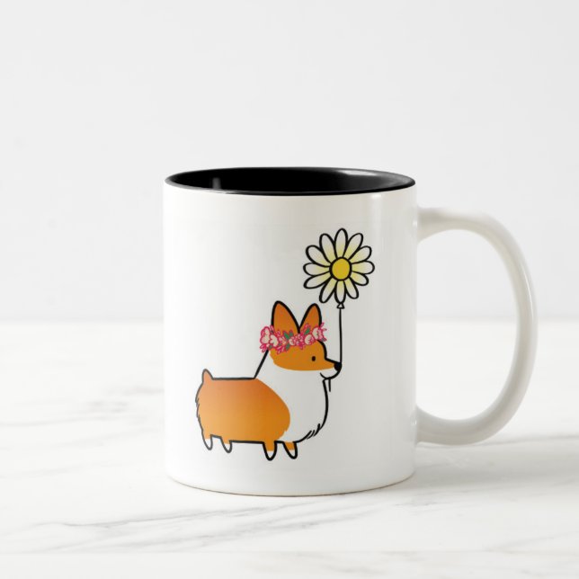 Taza roja el | CorgiThings del flower power del (Derecha)
