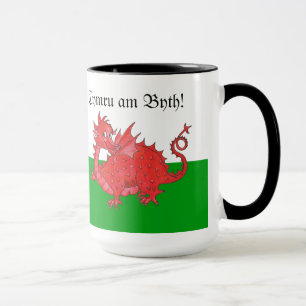 Taza roja linda adaptable del campanero del dragó