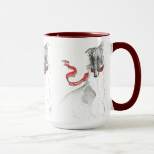 Taza roja rusa del Borzoi