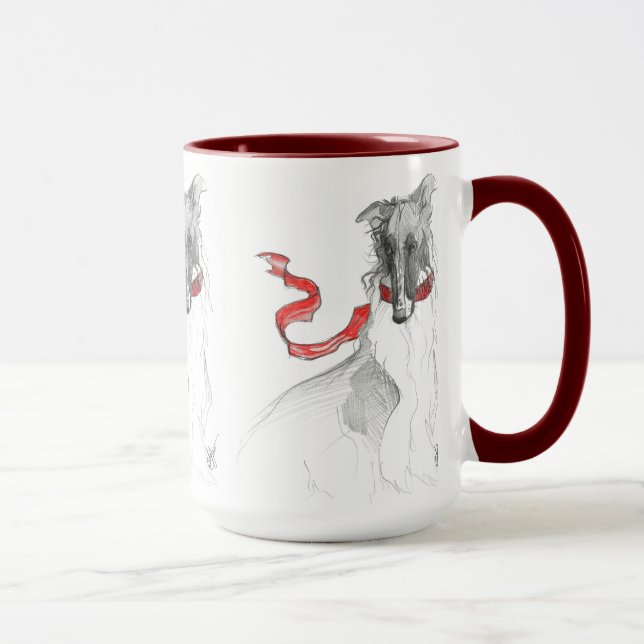 Taza roja rusa del Borzoi (Derecha)