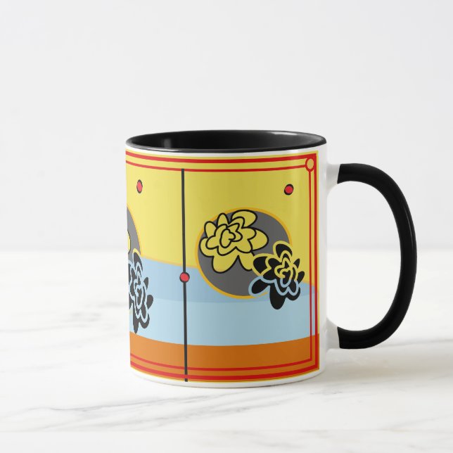Taza Rojo amarillo extraordinariamente azul amistoso de (Derecha)