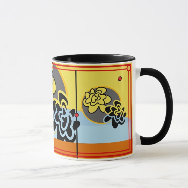 Taza Rojo amarillo extraordinariamente azul amistoso de (Derecha)