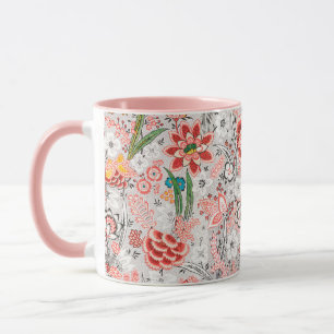 TAZA ROJO AZUL AMARILLO FLORES SILVESTRES TULIPANES, HO
