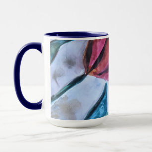 Taza Rojo azul real y turquesa